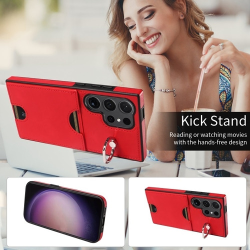 Capa De Telefone Retrô Para Samsung Com Suporte De Anel