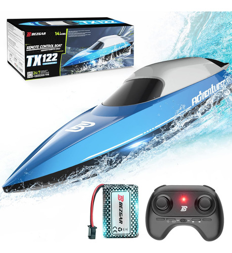 Bezgar Tx122 barco de control remoto profesional de alta velocidad adecuado para lagos y océanos.