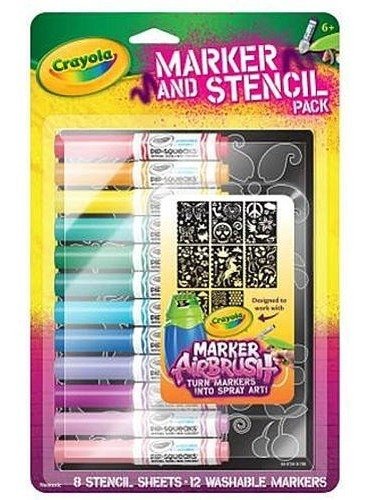 Crayola Aerógrafo Marker Y Stencil Paquete Chica