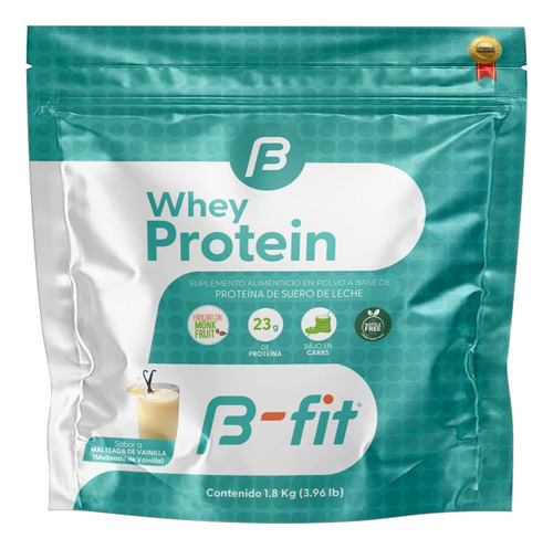 Proteína Whey 1.8 Kg | 52 Servicios | B-fit Sabor Vainilla