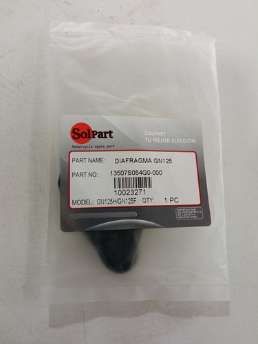 Diafragma Carburador Gn125 Original Solpart 