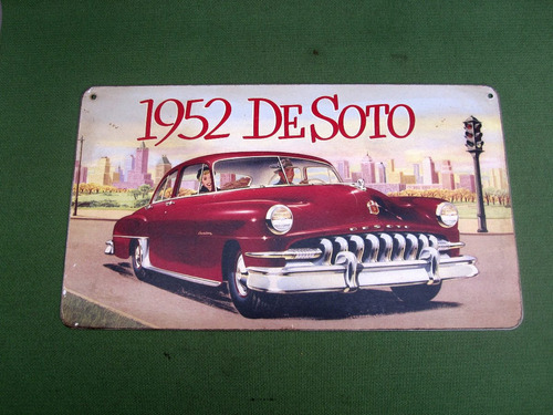 Afiche Metalico Poster Auto De Soto 1952