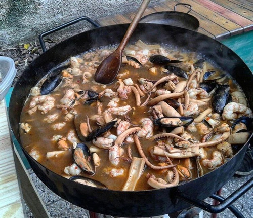 Disco De Arado Paellera Grande 55 Cm mas Mechero Quemador A Gas 47 Cm y Tapa Bifera Nicstore