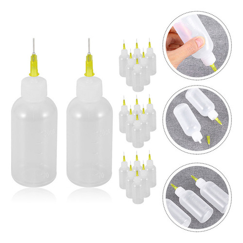 Botella Dispensadora Con Aguja, Botella De Plástico, 20 Unid