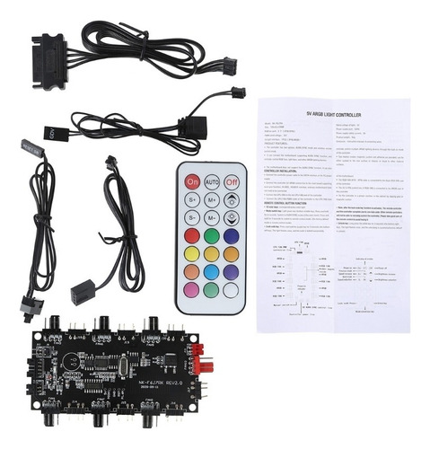 Controlador Remoto 5v Rgb E Hub Magnético Pwm 8 Portas Argb