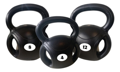 Kit!! Pesa Rusa C/ Agarre Lateral 4kg+8kg+12kg Pvc 770store