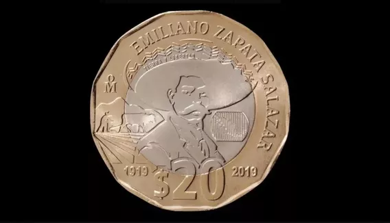 Moneda Conmemorativa 20 Pesos Emiliano Zapata