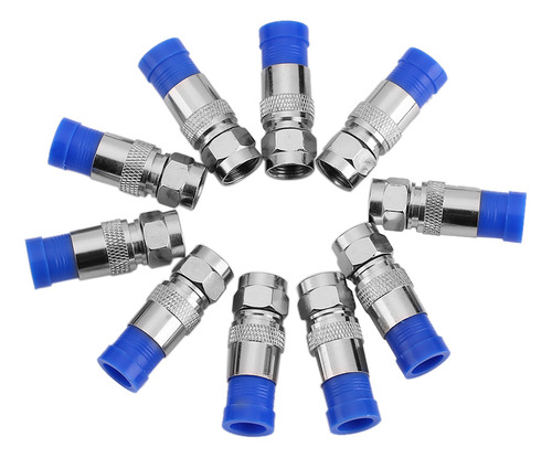 10 Uds Coaxial Rg6 Adaptador De Conector De Compresión