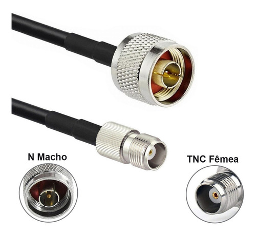 Cabo Extensor Adaptador Rgc58 50cm N Macho X Tnc Femea