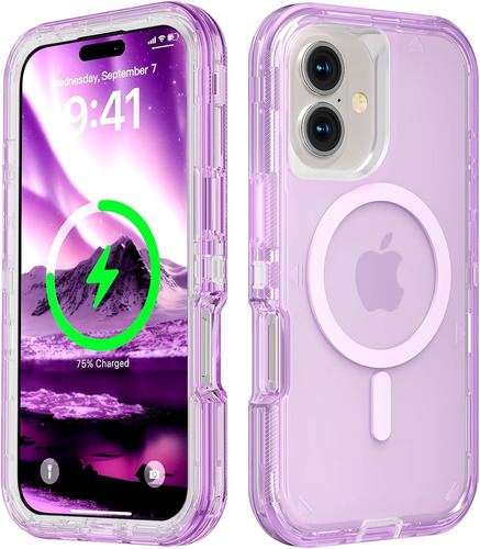 Funda Protector Para iPhone Con Magsafe 3 En 1 Uso Rudo Case 360