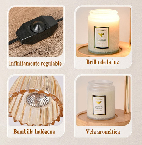 Lámpara Calentadora De Velas Aromáticas Regulable Con Tempor
