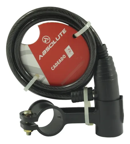comprar Cadeado Absolute Bicicletas 1m X 6mm Encapado Preto