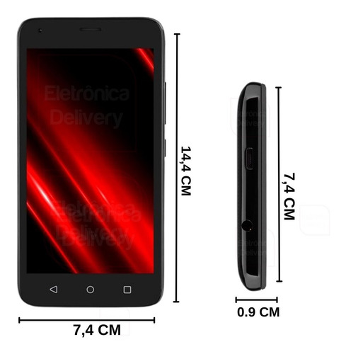 Imagem 4 de 7 de Smartphone Multilaser 32gb E Pro Preto 1 Ram - P9150