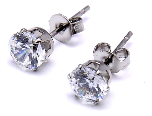 Hermosos Aretes Con Cristal  De Acero Inoxidable