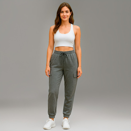 Pantalón Jogger Deportivo Mujer Bolsillos Cintura Elástica