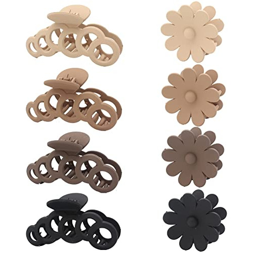 8 Pcs Hair Clips-flower Claw Hair Clips And Large Lv3du