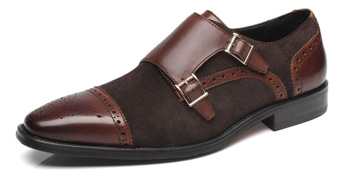 La Milano Hombres Cuero Y Suede Doble Monk B072m2c9dp_200324