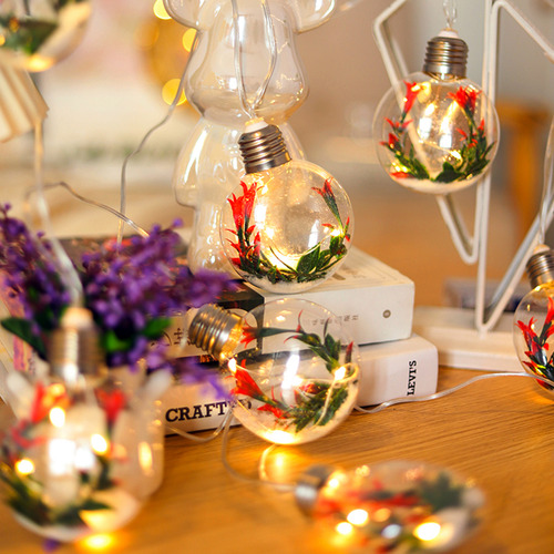 Lâmpada String Horn Lights Flower Simulation String Bulb