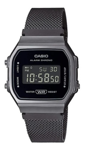 Reloj Casio Vintage Retro A-168wemb-1b Malla Tejida Gris Osc