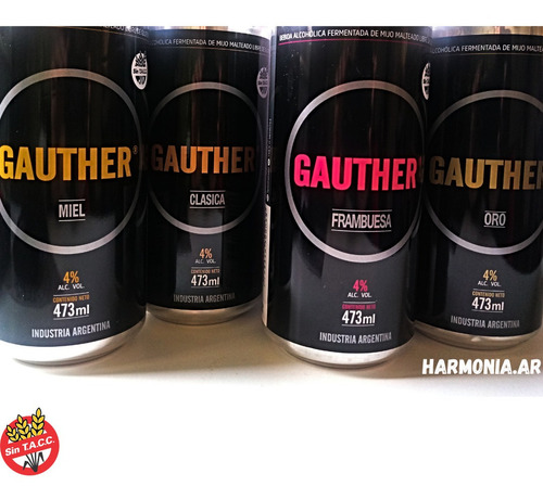 Nueva Gauther Frambuesa Libre De Gluten 6 Latas X 473 Ml