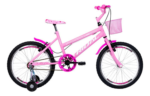 Bicicleta Aro 20 Feminina Infantil Roda Lateral Tridal Cor Rosa