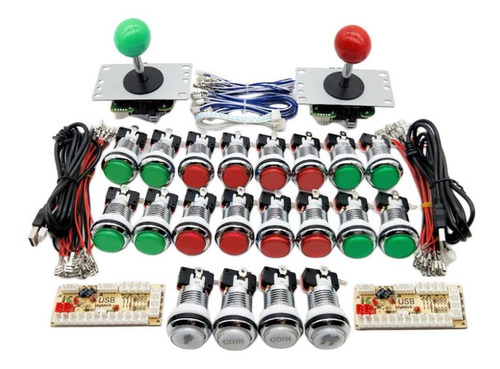 Botones Arcade Para 2 Jugadores Y Kit De Joystick Estilo6