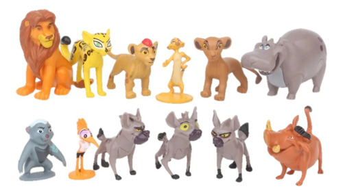 Set De 12 Figuras Disney - El Rey León - Simba, Timon, Pumba