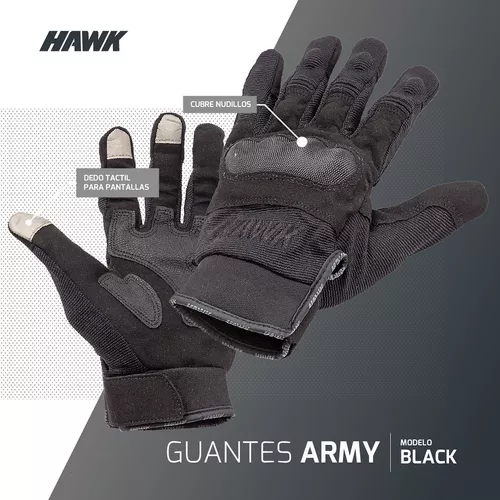 Guantes Moto Hawk Army Verde Protecciones Tactil Touch Color Verde