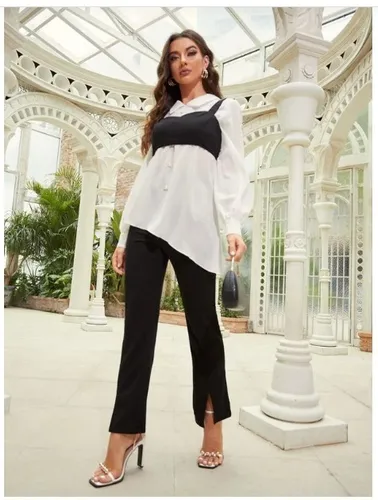 Camisa blanca con top hotsell