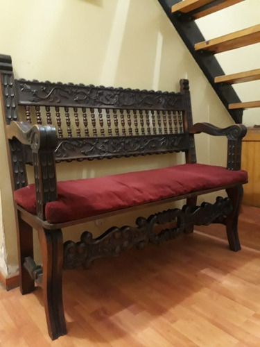 Imagen 9 de 10 de Banqueta De Madera Años 80 En Perfecto Estado.