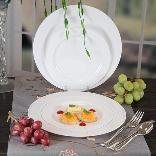 Plato De Plástico Redondo Magnificence Charger 12 Bl...