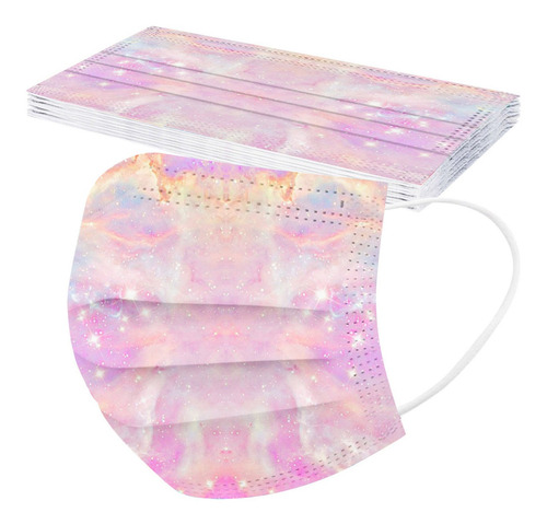 J 50pcs Mascarilla Niños Tie-dye Ab2870 Gradiente Tres Capas