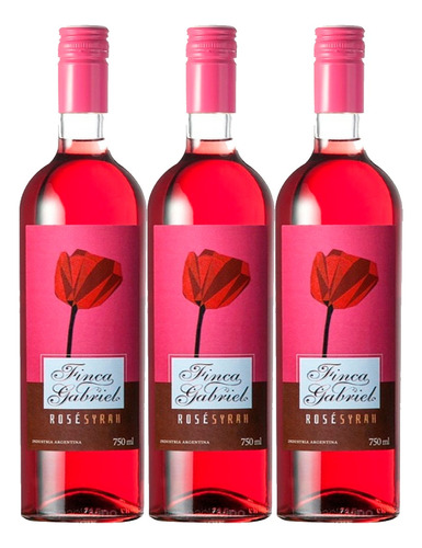 Vino Finca Gabriel Rose Syrah 750ml Pack X3 Unidades