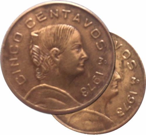 Moneda De 5 Centavos 1973 - 3 Redondo Y 3 Angular-