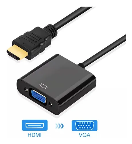 Adaptador VGA a HDMI para conectar computadora portátil con interfaz VGA  tradicional, monitor o proyector de PC a HDMI, convertidor VGA macho a HDMI