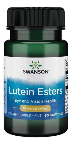 Lutein Esters 20 Mg 60 Softgels Para La Salud De La Vista 