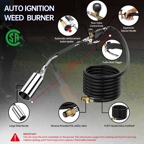 Kit De Quemador De Malezas Con Antorcha De Propano, Antorcha