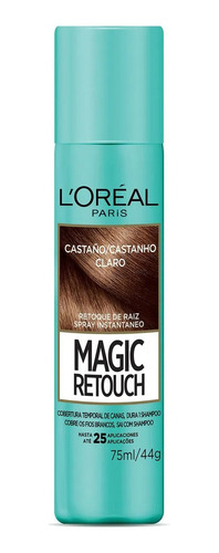 Cubre Canas Spray Retocador De Raices Loreal Magic Retouch Tono Castaño Claro