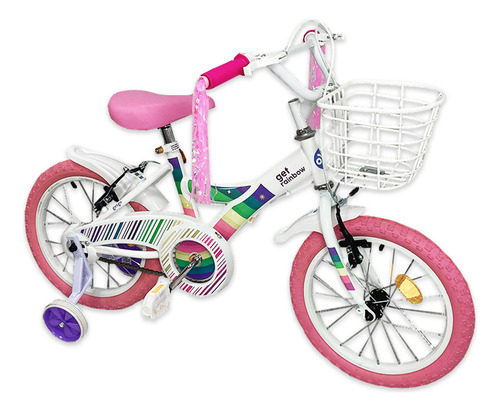 Bicicleta Rainbow 16 Paseo Niñas 2024 Con Canasto Color Rosa
