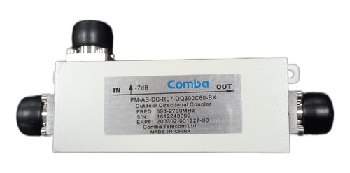 Acoplador Direccional 7 Db 698-2700 Mhz 4.3-10 Hembra.