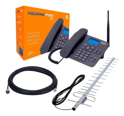 Kit Telefonia Rural Aquario Ca-42s 2 Chip Antena 15dbi