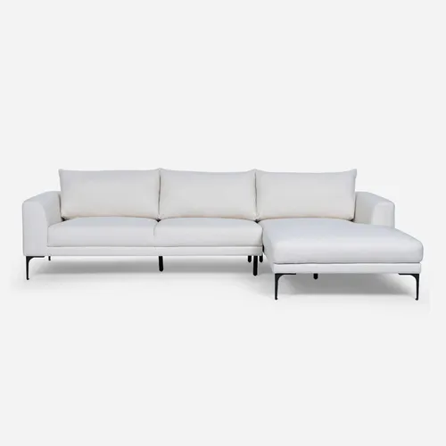 Sofá Seccional Rosen Barnes Derecho Tela Blanco