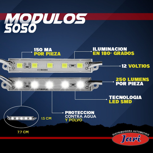 Prar Jja Modulo Led 5050 (20 Piezas) Rojo Azul Ámbar Verde Y