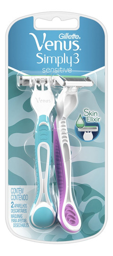 Máquina para afeitar Gillette  Venus Simply3 Sensitive 2 u