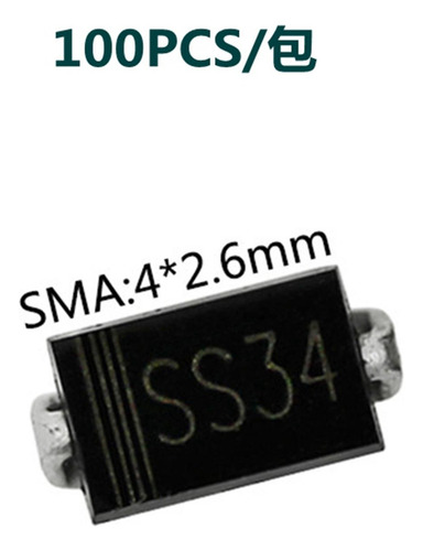 2 X 100 Uds 1n5822 Sma Ss34 Smd Diodo Schottky Kit Surtido