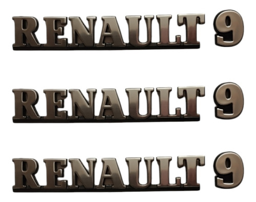 Emblema Renault 9. Gris Dos Secciones. 