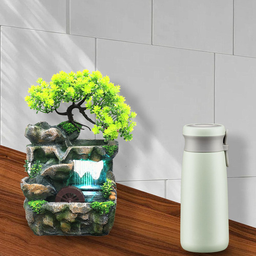 Fonte De Água Interna Com Luz Colorida 110v Mini Cascata