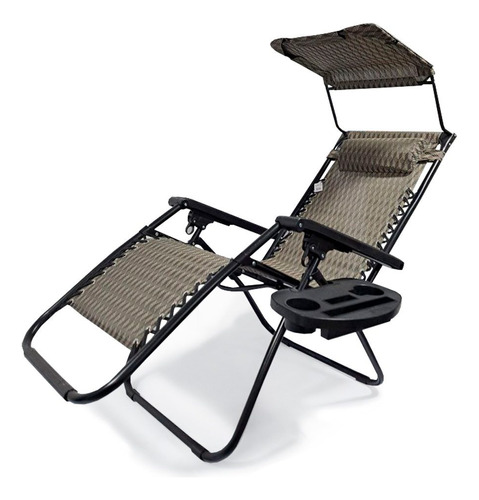 Silla Tumbona Reclinable Gravity Chair C/toldo Y Portavaso