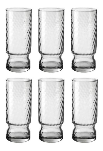 6 Vasos De Vidrio Trago Largo 370 Ml Rigolleau Combo Vajilla