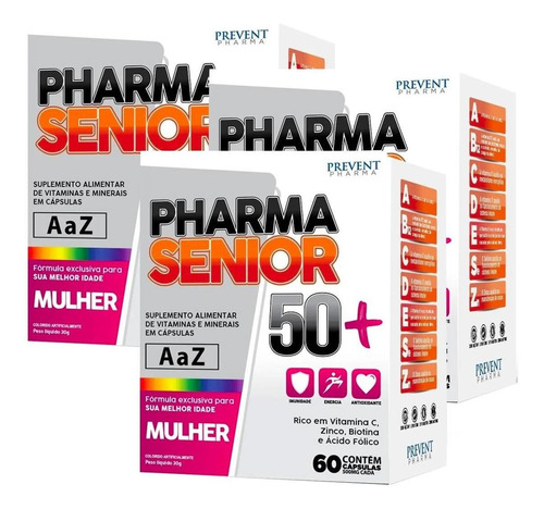 Pharma Senior Mulher 50+ Imunidade Energia 180 Caps Prevent